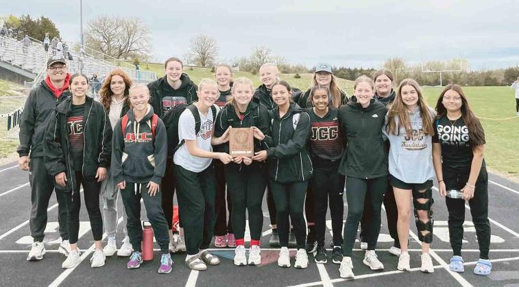 THE LADY THUNDERBIRDS track team took the Runner-Up Title at the ECNC Track Meet held on April 27 at Johnson County Central Schools.