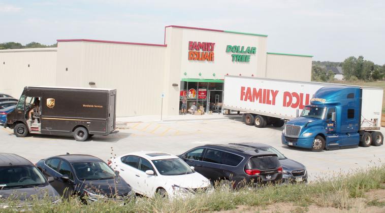 EMPLOYEES OF FAMILY DOLLAR/DOLLAR TREE along Highway 50 in Tecumseh, were kept busy last week as deliveries were coming in with supplies to stock the store in preparation for their opening this week.