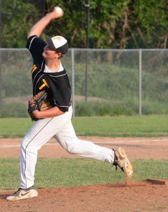 TANNER KERNER pitched a complete game for the Legion Post #2 senior’s team.
