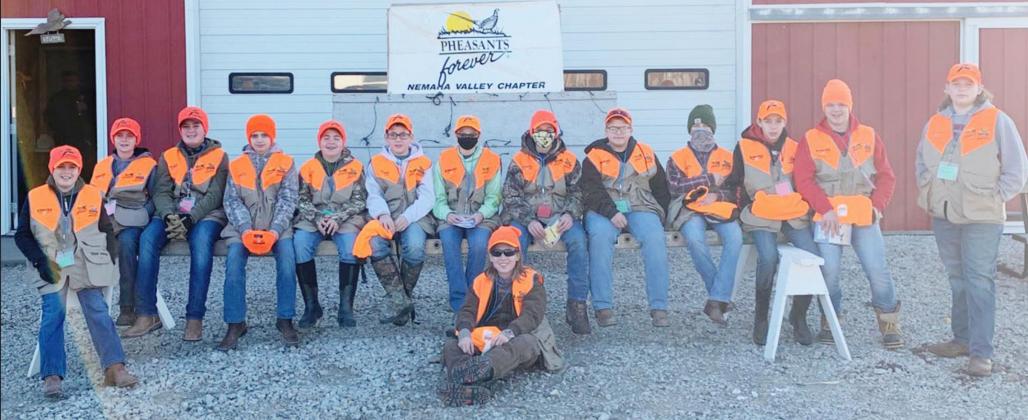 14 YOUNG HUNTERS gathered during the annual Youth Mentor Hunt on December 5 and enjoyed a day in the outdoors at the Tim Brewer farm southwest of Auburn.